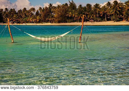 Hammock In Lagoon In Bora Bora, French Polynesia