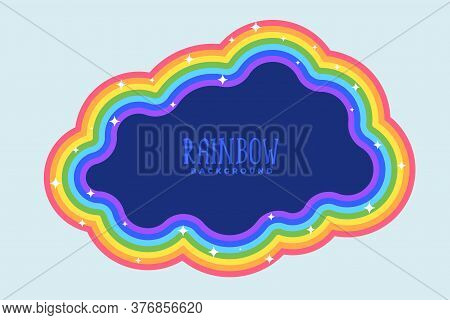 Rainbow Cloud With Text Space Vector Design Illustration