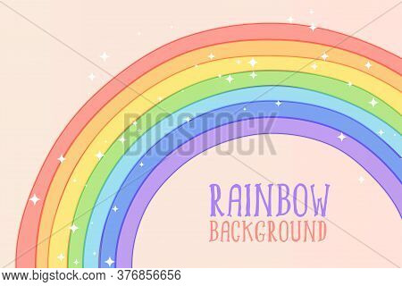 Cute Hand Drawn Rainbow In Pastel Colors Background Vector Design Illustration