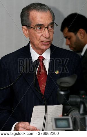 Eunapolis, Bahia / Brazil - May 12, 2008: Joao Durval Carneiro, Former Governor Of Bahia Is Seen Dur