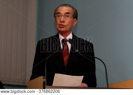 Eunapolis, Bahia / Brazil - May 12, 2008: Joao Durval Carneiro, Former Governor Of Bahia Is Seen Dur