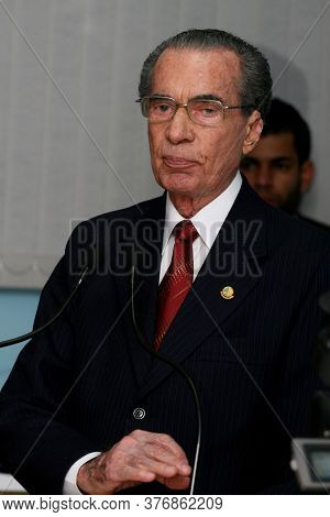 Eunapolis, Bahia / Brazil - May 12, 2008: Joao Durval Carneiro, Former Governor Of Bahia Is Seen Dur