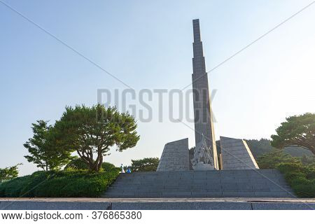 Geoje, South Korea - May 20, 2018 : The Monument Of Admiral Yi Sun-sin At Okpo Great Vitory Commemoa