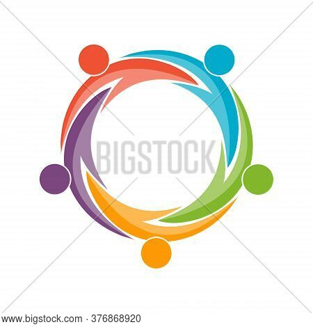 Teamwork, Social Community, Or A Group Of Friends. Vector Illustration For Banners Stickers And Clot