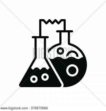 Black Solid Icon For Chemistry Patholology Laboratory Pharmaceutical Research Experiment Test-tube M