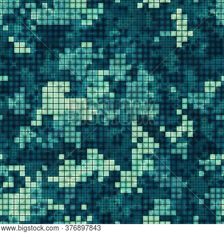 Military Camouflage Seamless Pattern. Urban Digital Pixel Style.