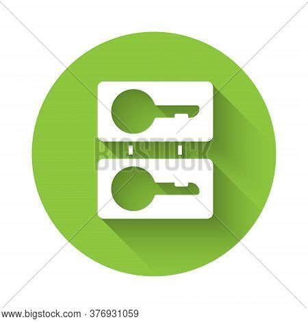 White Metal Mold Plates For Casting Keys Icon Isolated With Long Shadow. Set For Mass Production And