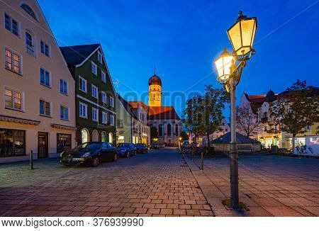 Schongau, Germany - September 25, 2014: Old City Centre With Traditional Architecture Of Bavaria, Ge