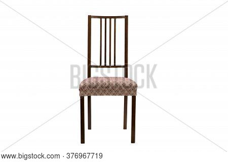 Multicolored Chair With A Soft Back Isolated On A White Background. The Cover On The Furniture. Seat