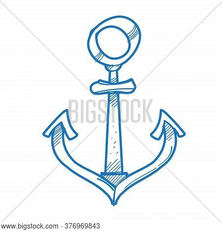 Anchor Logo In Cartoon Style. The Elements For Infographics With A Hand-drawing Style.