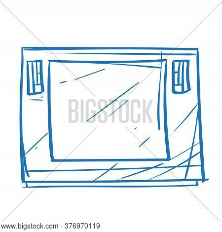 Black Graphic Tablet Outline. The Elements For Infographics With A Hand-drawing Style.