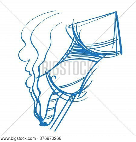 Firecracker Sketch Of The Logo. Element For Infographics In The Hand Drawing Style.
