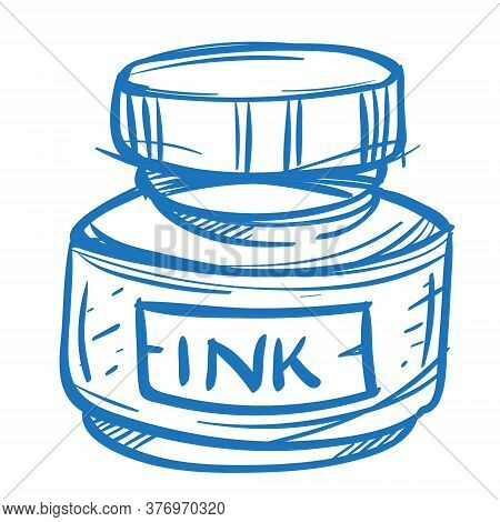 Bottle With Ink Sketch. The Elements For Infographics With A Hand-drawing Style.