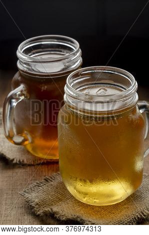 Two Different Herbal Iced Tea. Blooming Sally And Chamomile Tea.