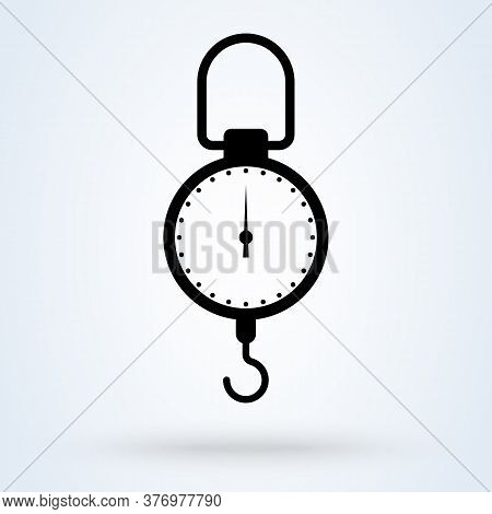 Steelyard Scale Spring. Vector Simple Modern Icon Design Illustration.