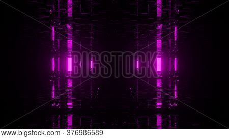 Mirrored Pink Emitting Light Post 4k Uhd 3d Illustration Background