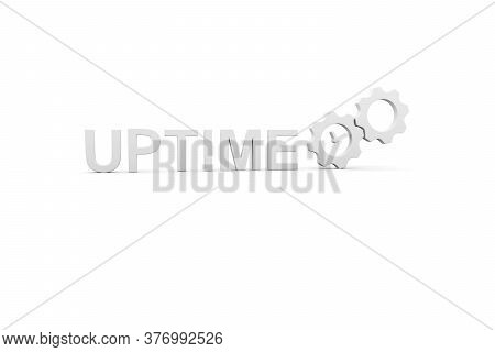Uptime Concept White Background 3d Render Illustration