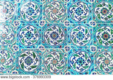 Turkish Blue Tiles In Istanbul City, Turkey