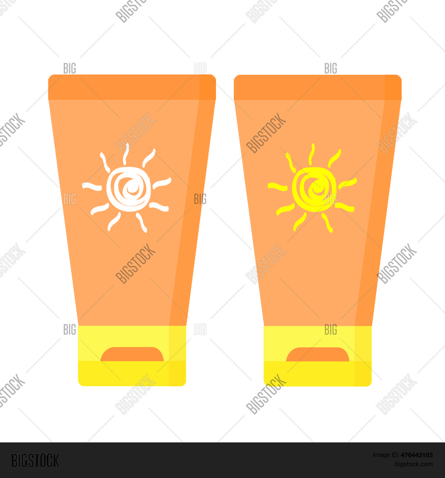 Two Suntan Lotion Vector &amp; Photo (Free Trial) | Bigstock