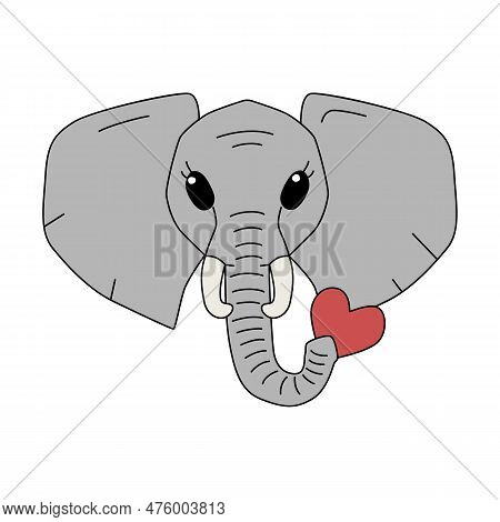 Vector Illustration Of Elephant In Cartoon Style. International Day Of Action For Elephants In Zoos