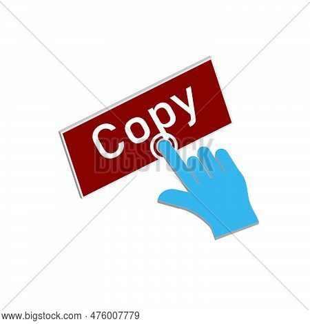 Hand Mouse Cursor Clicks The Copy  Button Vector Design