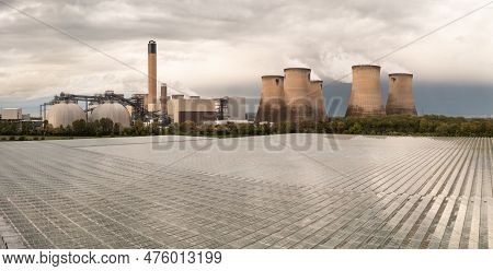 Drax Power Station, Selby, Uk - May 5, 2023. Aerial Landscape View Of Drax Power Station In North Yo