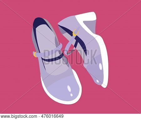 Womens Heeled Shoes, Cute Style, Lilac, High Heel Shoes With Strap
