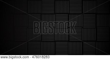 Black Acoustic Wall. Sound Studio Wall Panels. Recording Studio Backdrop. Acoustical Noise Reduction