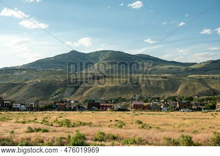 Gardiner, United States: July 21, 2022: Gardiner Montana Front Street Just Outside Yellowstone On A 