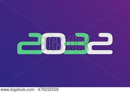 Year 2032 Numeric Typography Text Vector Design On Gradient Color Background. 2032 Historical Calend
