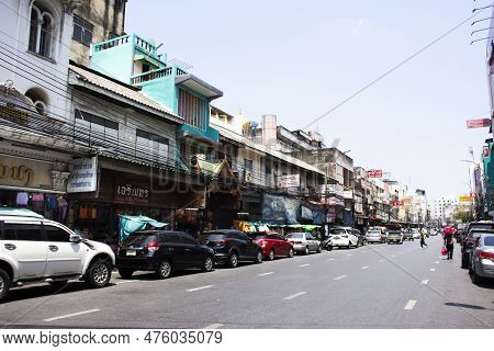 View Landscape Cityscape Buildings Downtown Of Phahurat China Town Market Shop And Life Lifestyle Of