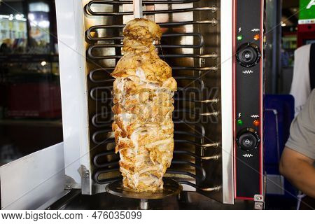 Thai Merchant Vendor Cooking Turkish Food Kebab Or Kebap For Sale Thai People And Customer Traveler 
