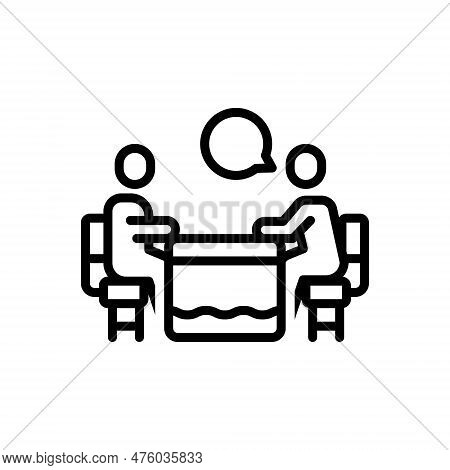 Black Line Icon For Deemed Perceive Comprehend Gossiped Considered Discuss Talk-over Talk-about Cont