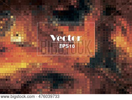 Seamless Pattern Of Volcano Lava River Or Glowing Magma Surface Top View. Abstract Vector Background