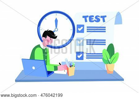 A High School Student Prepares For A Standardized Test