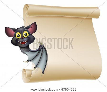 Halloween Bat Scroll