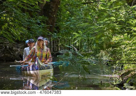 Canoeing In Small River Passages, Bodrog, Hungary