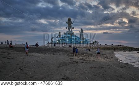 Kuta, Bali Indonesia-may 4 2023: Pantai Jerman (german Beach) In Kuta, Bali Indonesia Sunset Shot Sh
