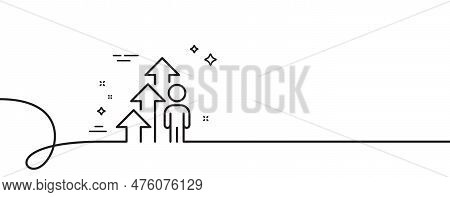 Employee Result Line Icon. Continuous One Line With Curl. Business Growth Statistics Sign. Human Res