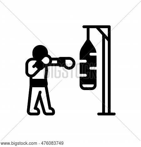 Black Solid Icon For Boxing Pugilism Boxing-pear Fisticuffs Sports Boxer Conflict Fighter Sport Knoc