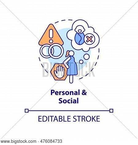 Personal And Social Concept Icon. Voluntary Childlessness. Personal Choice. Birth Control. Pro Choic