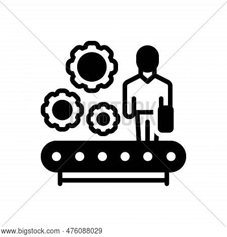 Black Solid Icon For Vocational Professional Business Career Employment Job-related Zippy Apprentice