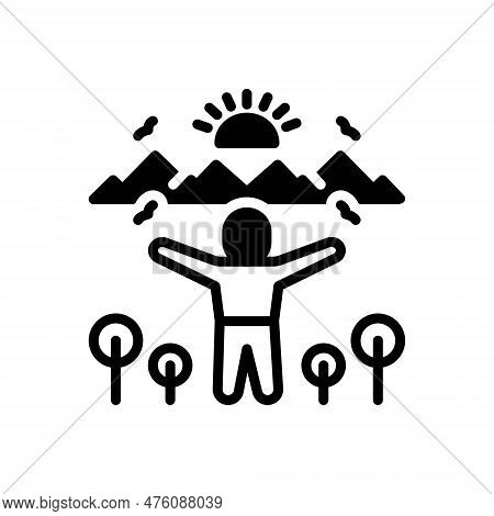 Black Solid Icon For Self Oneself Himself Myself Yourself Me Human Posture