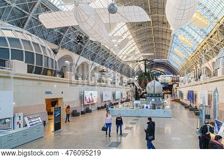 Moscow, Russia - November 28, 2018: Space Museum. Inside The Cosmonautics And Aviation Centre In The