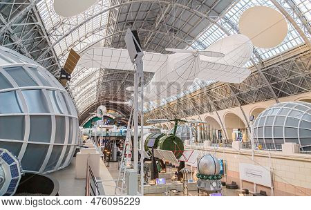 Moscow, Russia - November 28, 2018: Space Museum. Inside The Cosmonautics And Aviation Centre In The