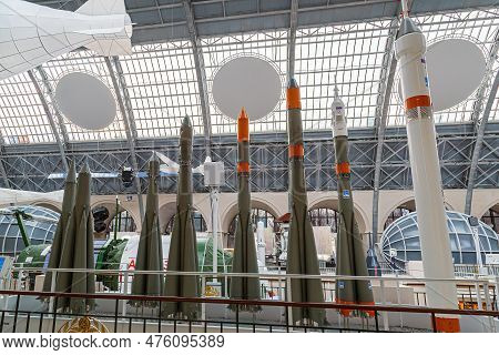 Moscow, Russia - November 28, 2018: Space Museum. Inside The Cosmonautics And Aviation Centre In The
