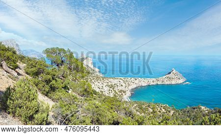 Coastline Of  Novyj Svit  Reserve Summer Panorama (capchik Cape, Crimea, Ukraine)