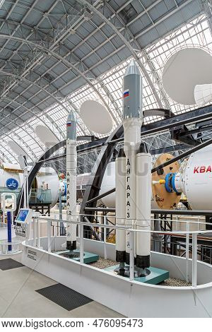Moscow, Russia - November 28, 2018: Space Museum. Inside The Cosmonautics And Aviation Centre In The