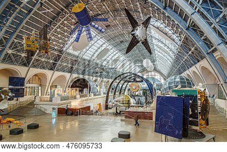 Moscow, Russia - November 28, 2018: Space Museum. Inside The Cosmonautics And Aviation Centre In The