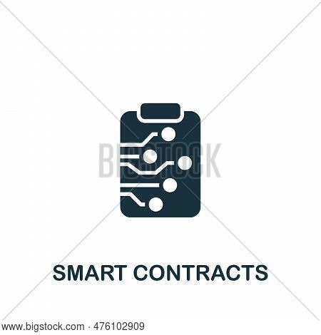 Smart Contracts Icon. Monochrome Simple Sign From Blockchain Collection. Smart Contracts Icon For Lo